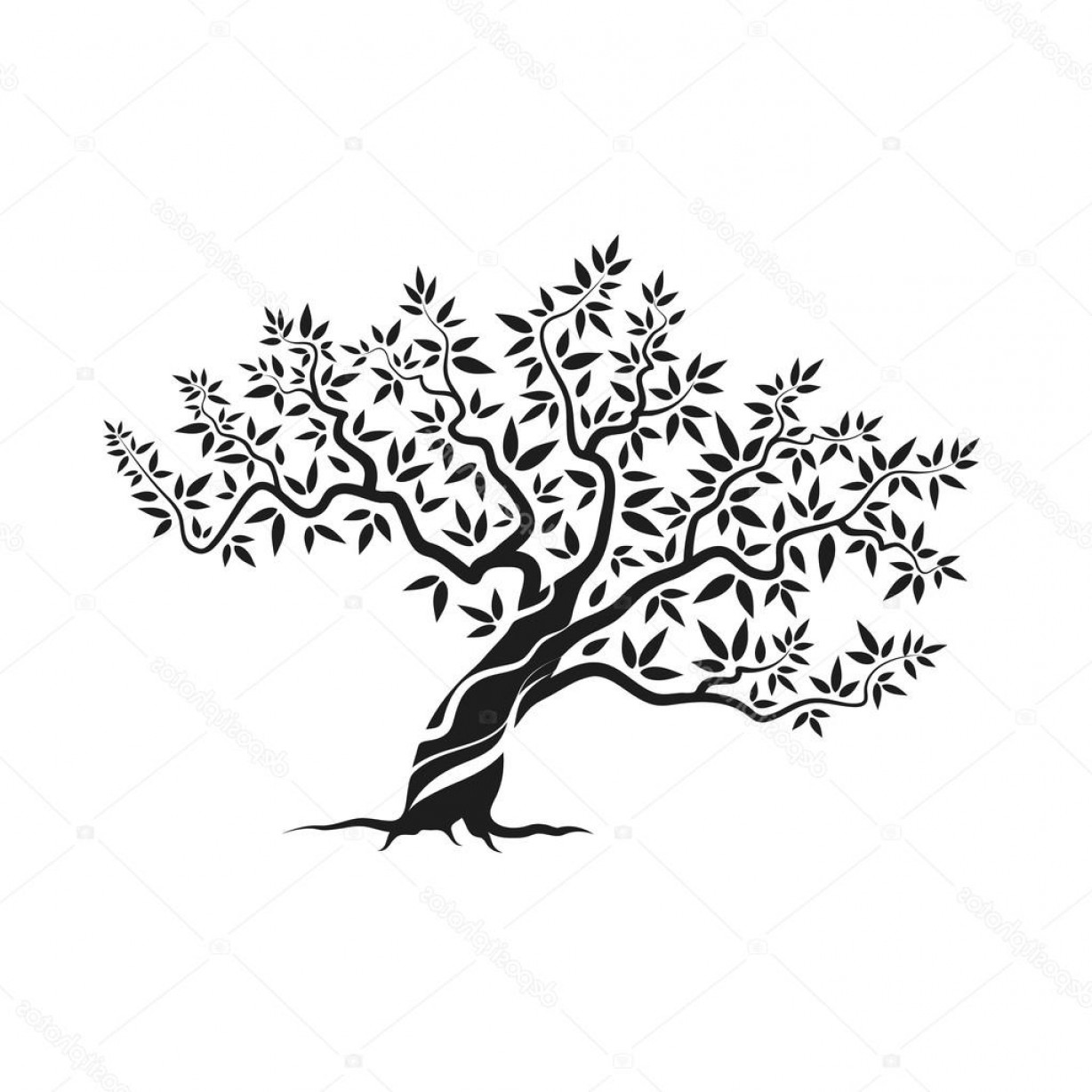 1228x1228 Stock Illustration Olive Tree Silhouette Icon Isolated Geekchicpro