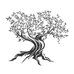 240x240 Vector Olive Tree Silhouette Icon Isolated Refrence