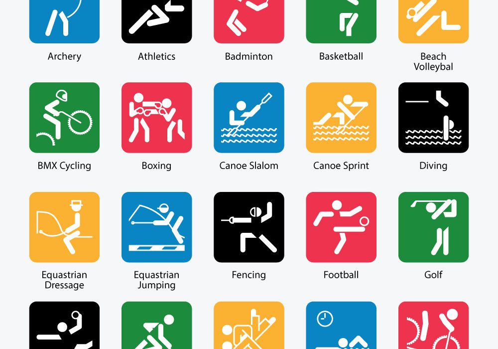 1000x700 Free Summer Olympic Games Vector Icon Set Concept Dezain