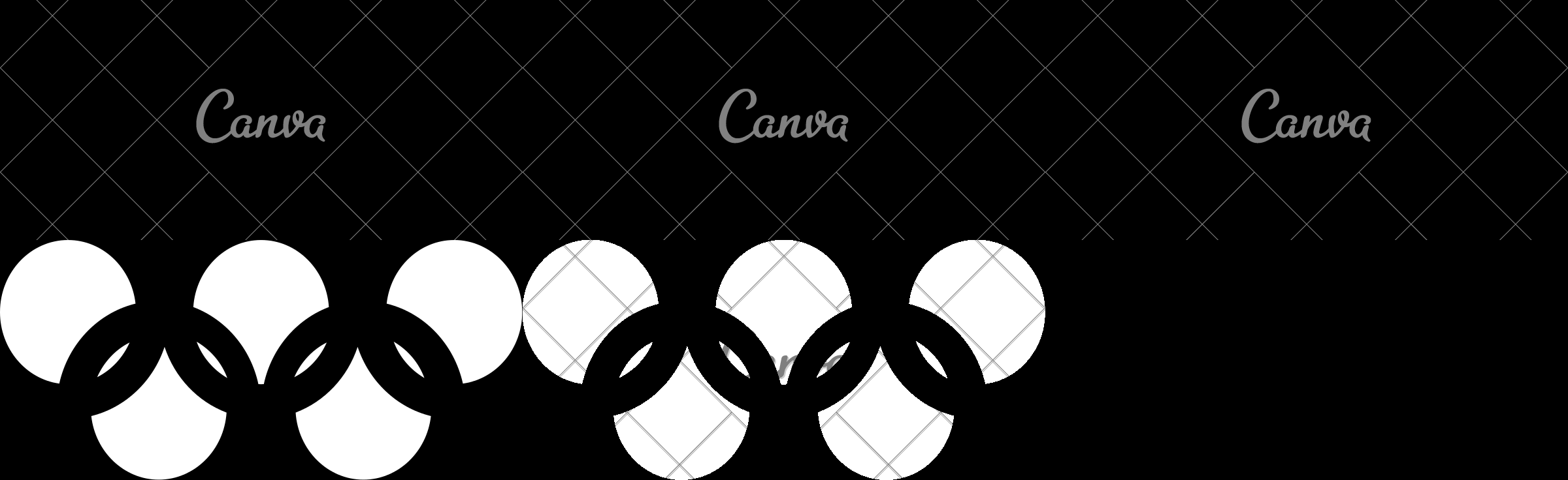 2400x736 Black And White Olympic Rings