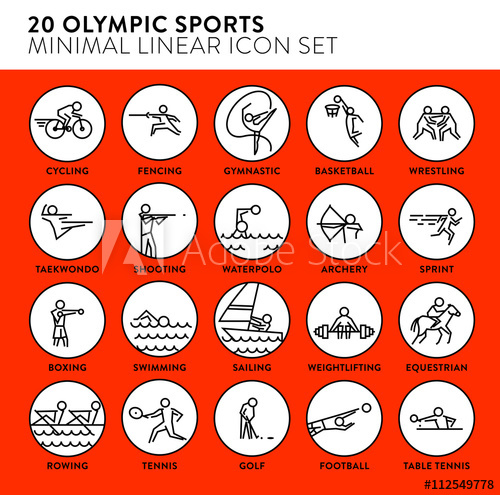 500x495 Modern Olympic Sports Icon With Linear Vector Style