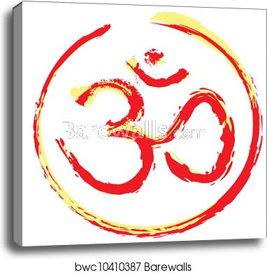 382x390 Colorful Hindu Om Icon, Canvas Print Barewalls Posters Prints