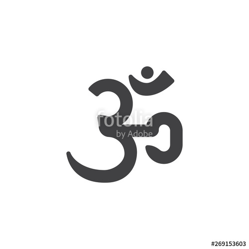 500x500 Hindu Om Aum Vector Icon Filled Flat Sign For Mobile Concept