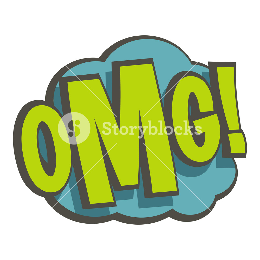 1000x1000 Omg, Comic Book Explosion Icon Flat Isolated On White Background