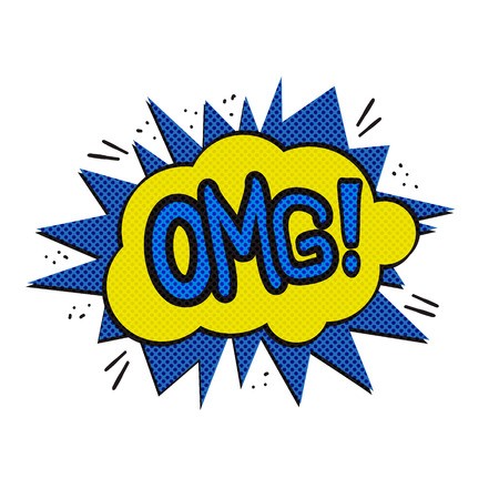 450x450 Pop Art Omg Logo Retro Style Poster Vector Pop Art Illustration