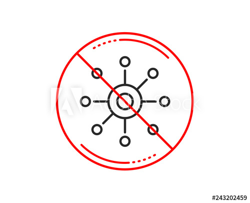 500x405 No Or Stop Sign Multichannel Line Icon Multitasking Sign