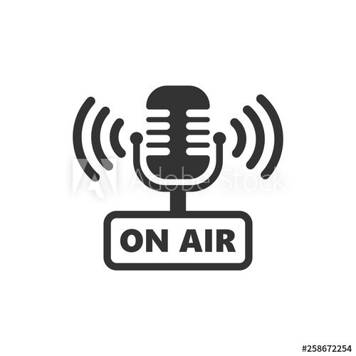 500x500 Microphone Icon In Flat Style Live Broadcast Vector Illustration