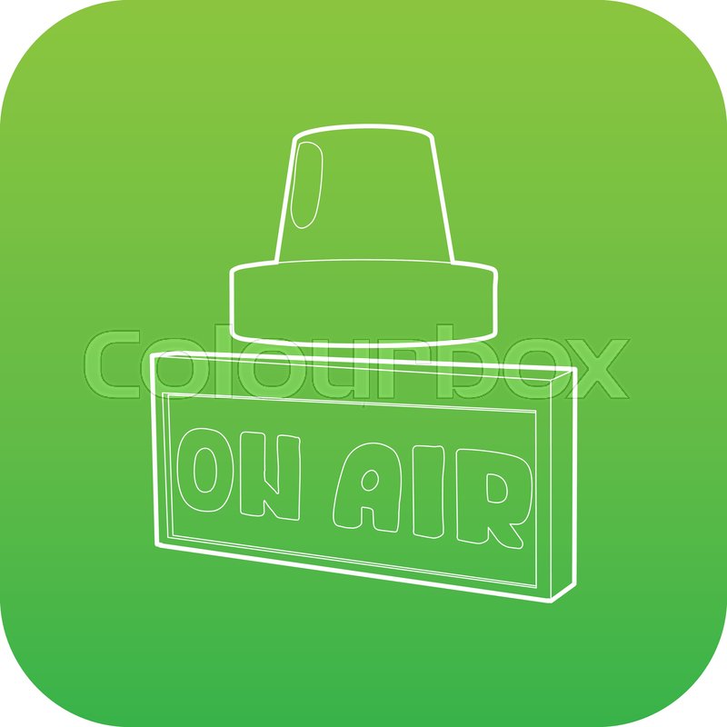 800x800 On Air Sign Icon Green Vector Isolated Stock Vector Colourbox