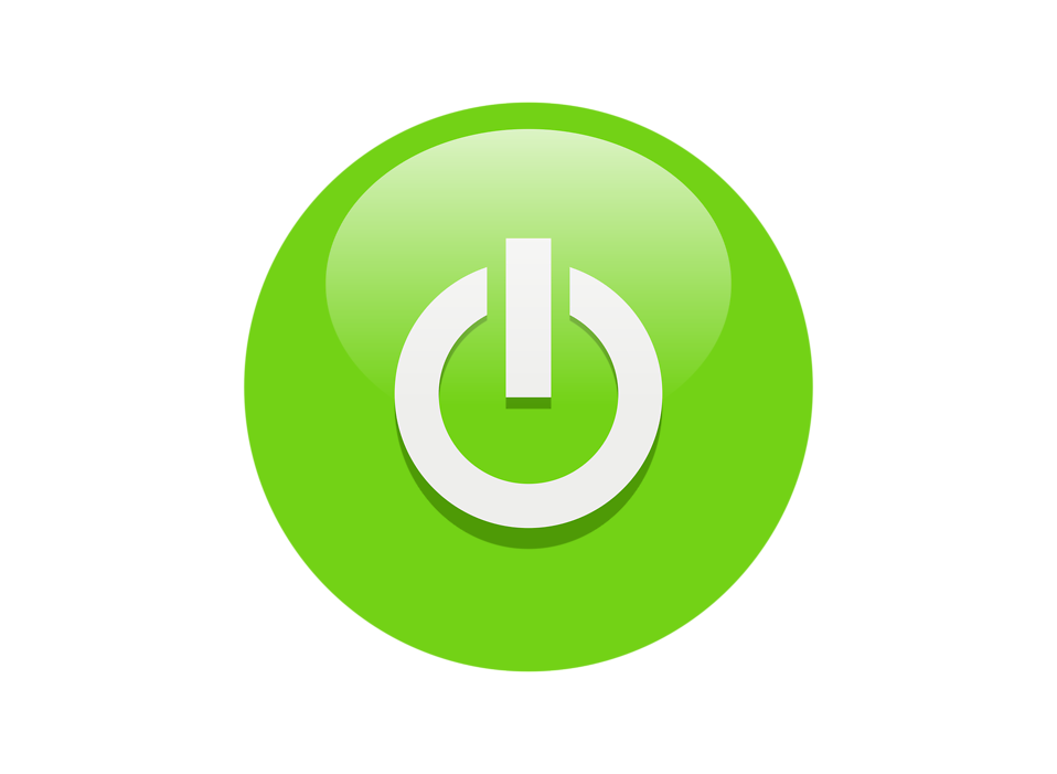 958x701 Green Power Button Symbol Icon