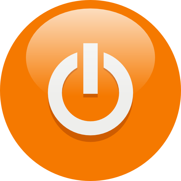 600x600 Orange Power Button Clip Art