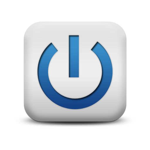 512x512 Blue Power Button Symbol Icon