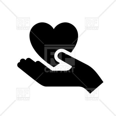 400x400 Hand Hold Heart Black Icon Vector Image Of Icons And Emblems