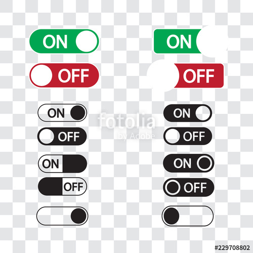 500x500 Switch On Off Icon Set Icon Isolated On White Background Stock