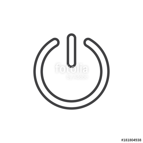 500x500 Start Power Button Line Icon, Outline Vector Sign, Linear Style