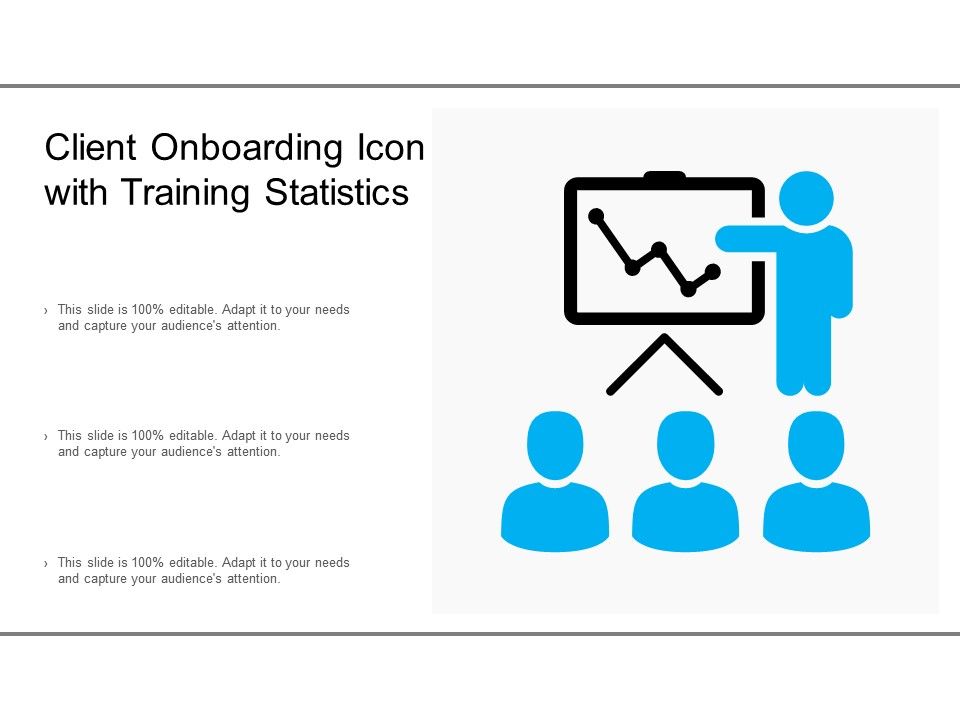 960x720 Client Onboarding Icon With Training Statistics Presentation