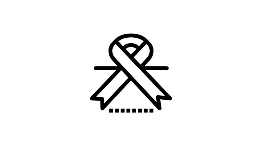 852x480 Cancer, Oncology, Ribbon, Medical Line Icon Motion Graphic
