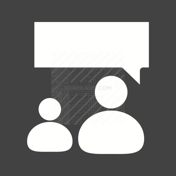 600x600 One Person Talking Glyph Inverted Icon