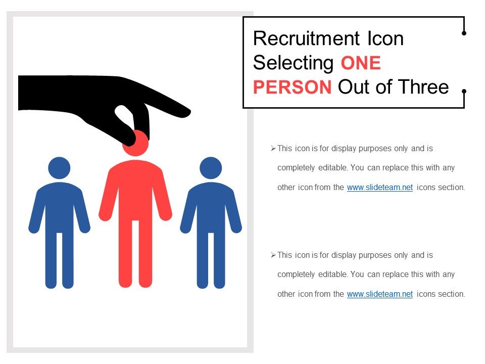 960x720 Recruitment Icon Selecting One Person Out Of Three Powerpoint