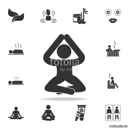 500x500 Silhouette Of A Meditating Person Icon Detailed Set Of Spa Icons