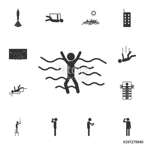 500x500 Sinking Person Icon Detailed Set Of Death Icons Premium Quality