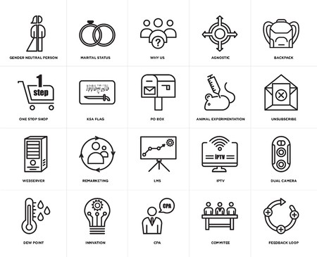 450x365 Set Of Simple Editable Icons Such As Feedback Loop, Unsubscribe