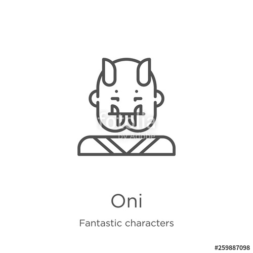 500x500 Oni Icon Vector From Fantastic Characters Collection Thin Line