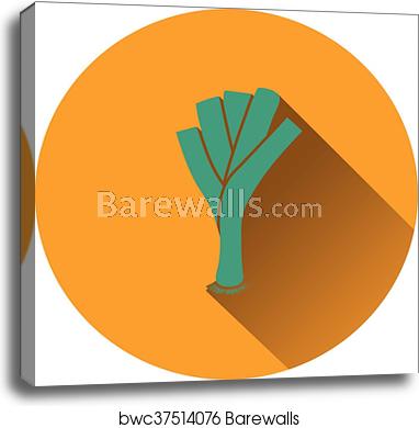 382x390 Leek Onion Icon, Canvas Print Barewalls Posters Prints
