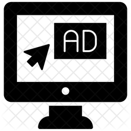256x256 Online Advertisement Icon Of Glyph Style