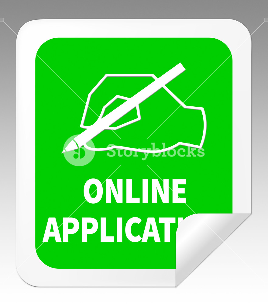 882x1000 Online Application Icon Means Internet Job Illustration Royalty