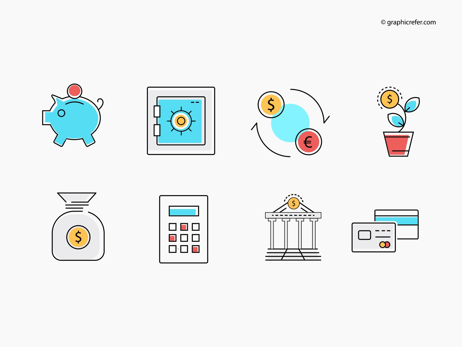 1600x1200 Vector Online Banking Application Icon Set Finance Vector Icon