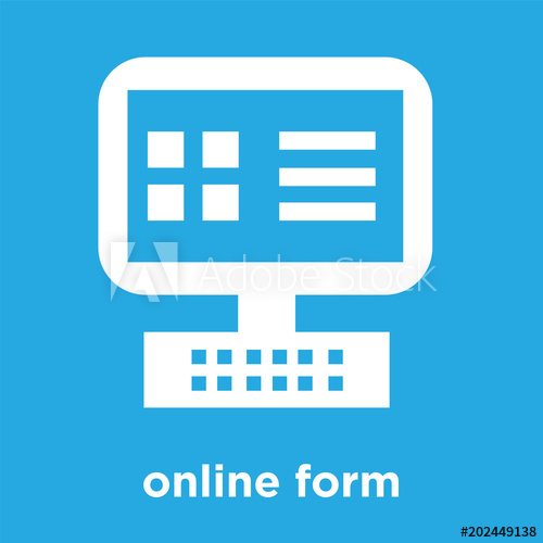 500x500 Online Form Icon Isolated On Blue Background