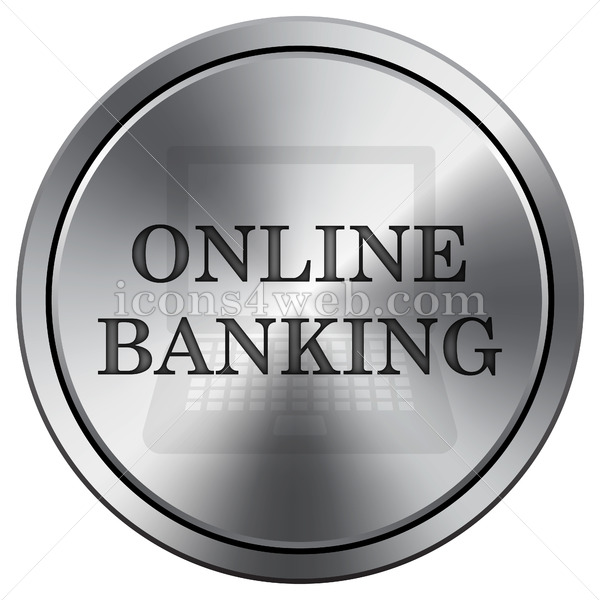 600x600 Online Banking Icon Round Icon Imitating Metal