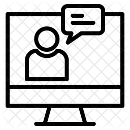 256x256 Monitor Online Chat Icon Of Line Style