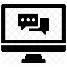 256x256 Online Chat Icon Of Glyph Style
