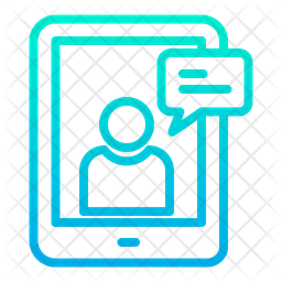 256x256 Tab Online Chat Icon Of Gradient Style