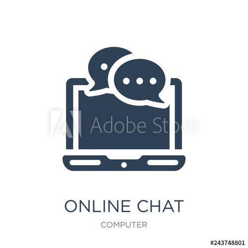 500x500 Online Chat Icon Vector On White Background, Online Chat Trendy