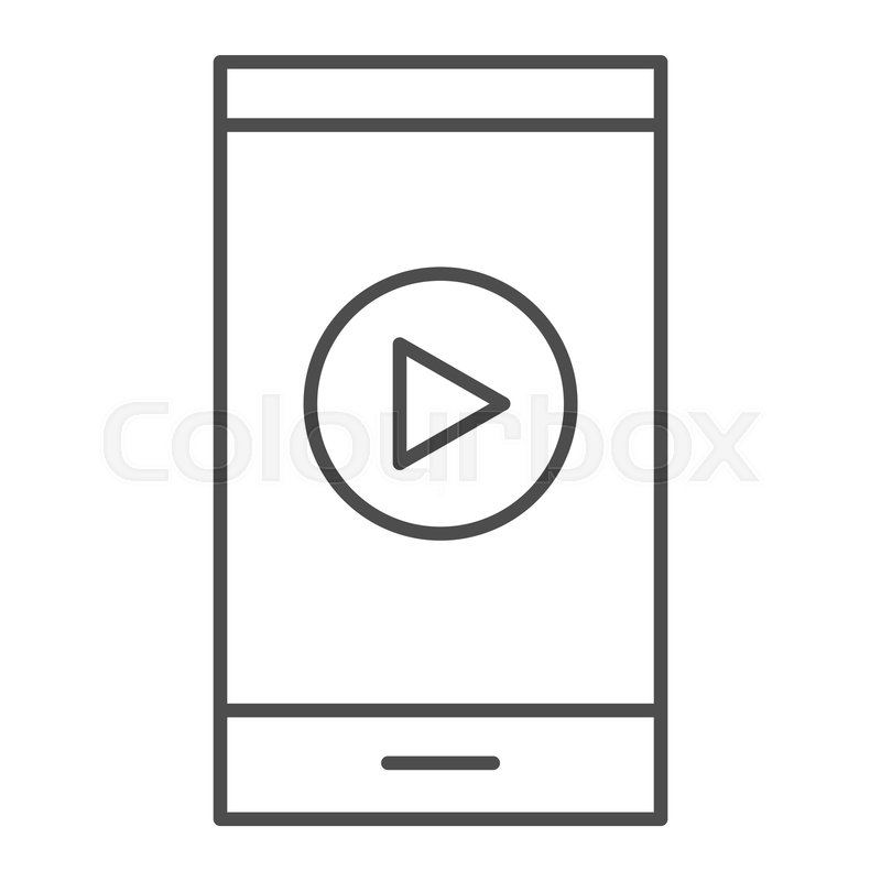 800x800 Mobile Training Thin Line Icon Study Stock Vector Colourbox