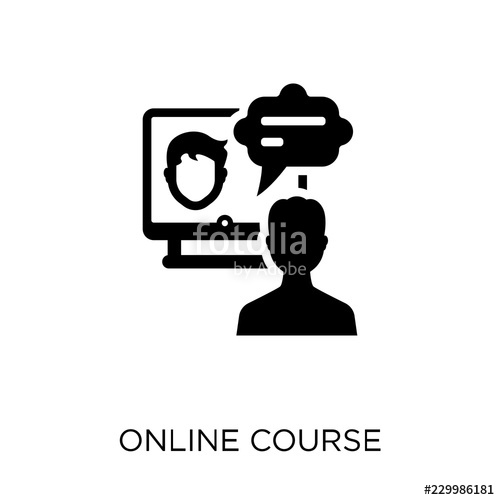 500x500 Online Course Icon Online Course Symbol Design From Online