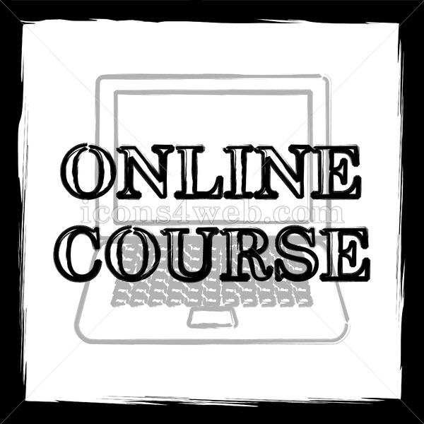 600x600 Online Course Sketch Icon