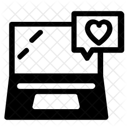 256x256 Online Dating Site Icon Of Glyph Style