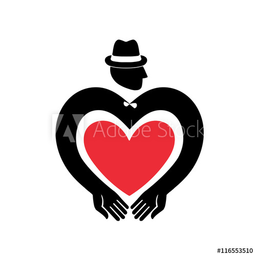 500x500 Stylized Man With A Heart Icon Online Dating