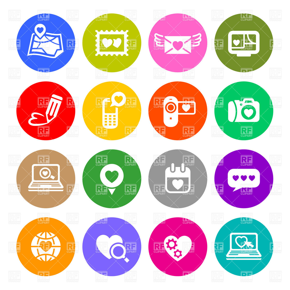 1200x1200 Valentine's Day Icons, Love, Marriage Agency And Online Dating
