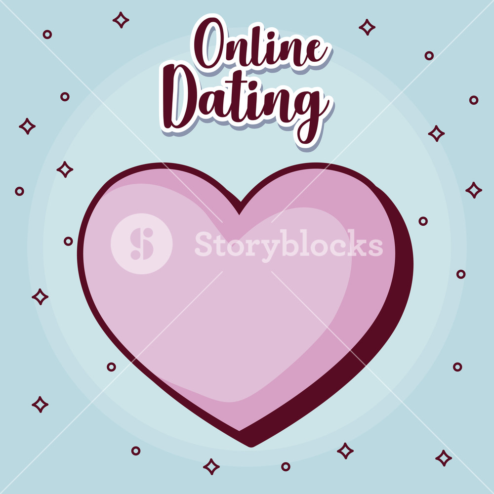 1000x1000 Online Dating Design With Heart Icon Over Blue Background