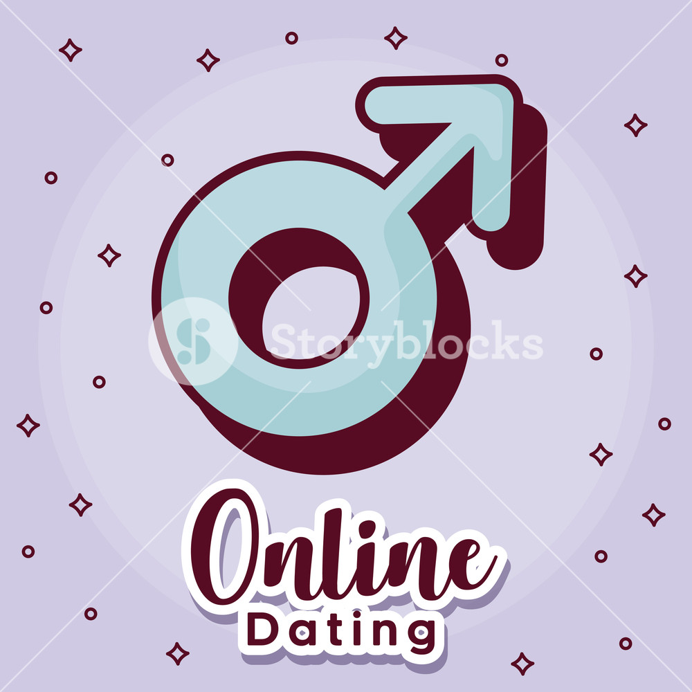1000x1000 Online Dating Design With Male Symbol Icon Over Purple Background