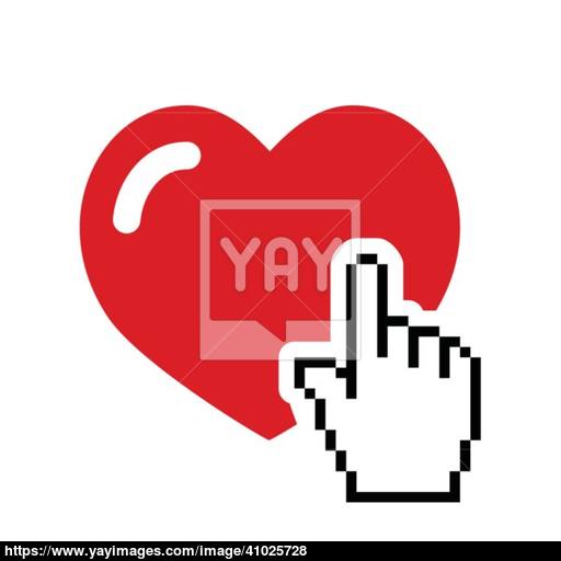 512x512 Heart With Cursor Hand Icon