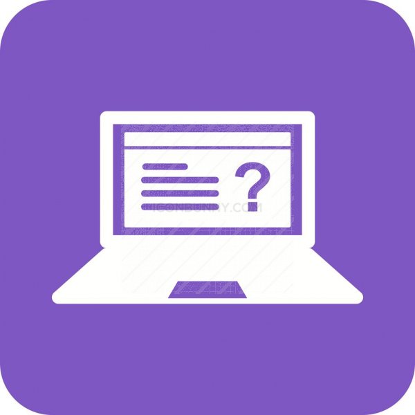 600x600 Online Exam Flat Round Corner Icon