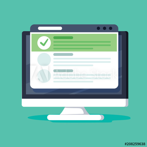 500x500 Online Form Survey, Monitor With Showing Long Quiz Exam Paper