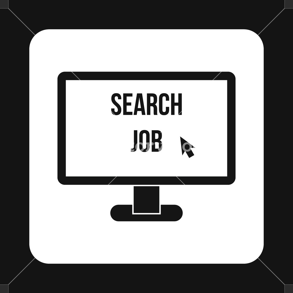 1000x1000 Online Job Search Application Icon In Simple Style On A White