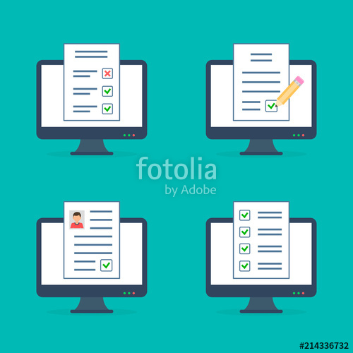 500x500 Online Survey, Checklist, Questionnaire Icon On Computer Screen