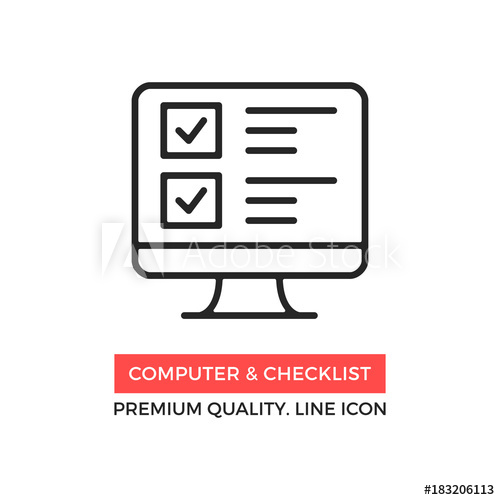 500x500 Vector Computer And Checklist Icon Online Survey, Application